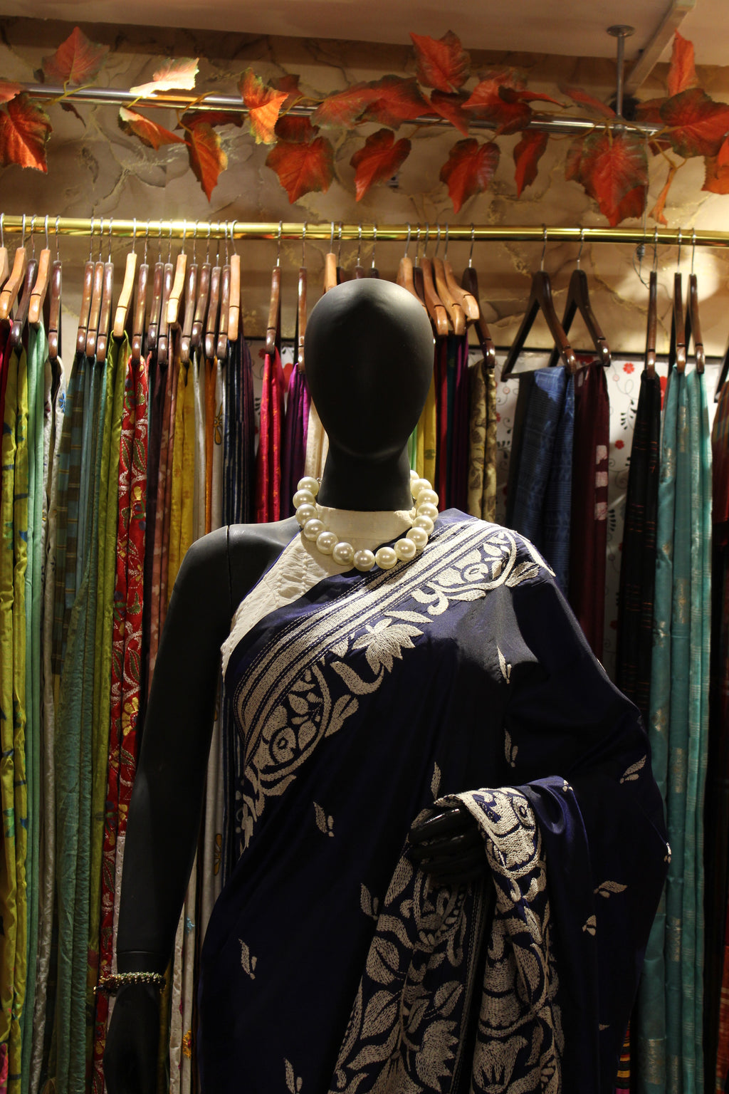 Manipuri Silk Saree with Bolpur Silk Thread Handwork