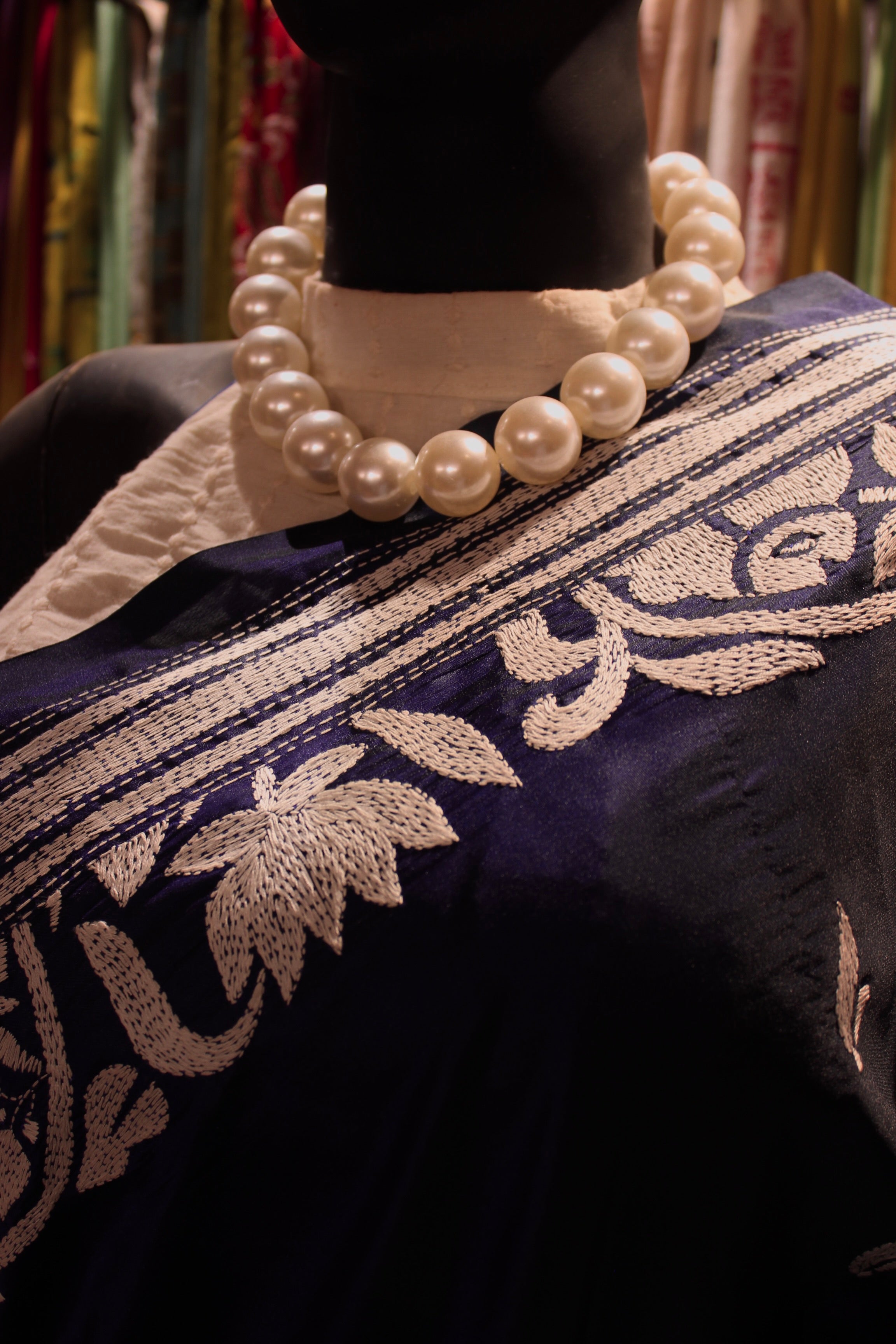 Manipuri Silk Saree with Bolpur Silk Thread Handwork