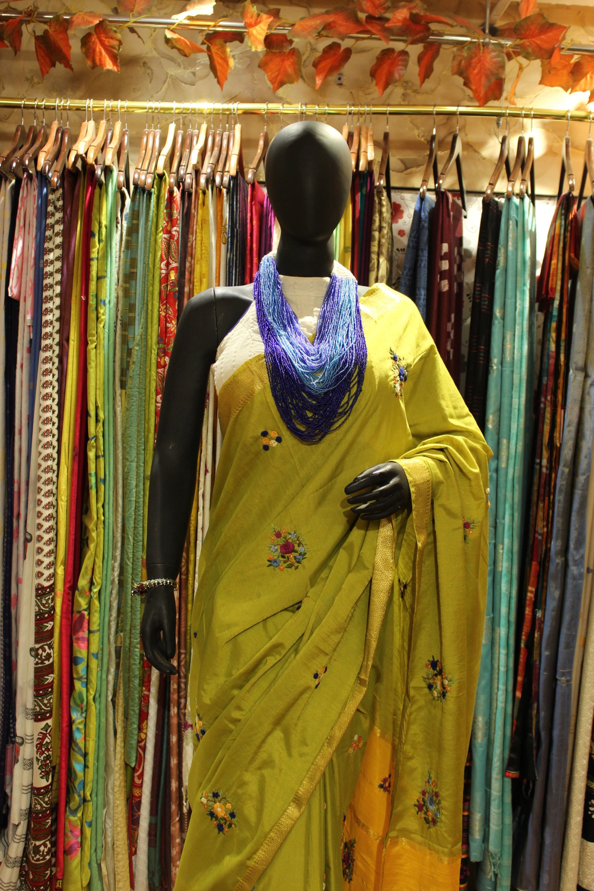 Manipuram Kanjivaram with Bullion Stitch Florals