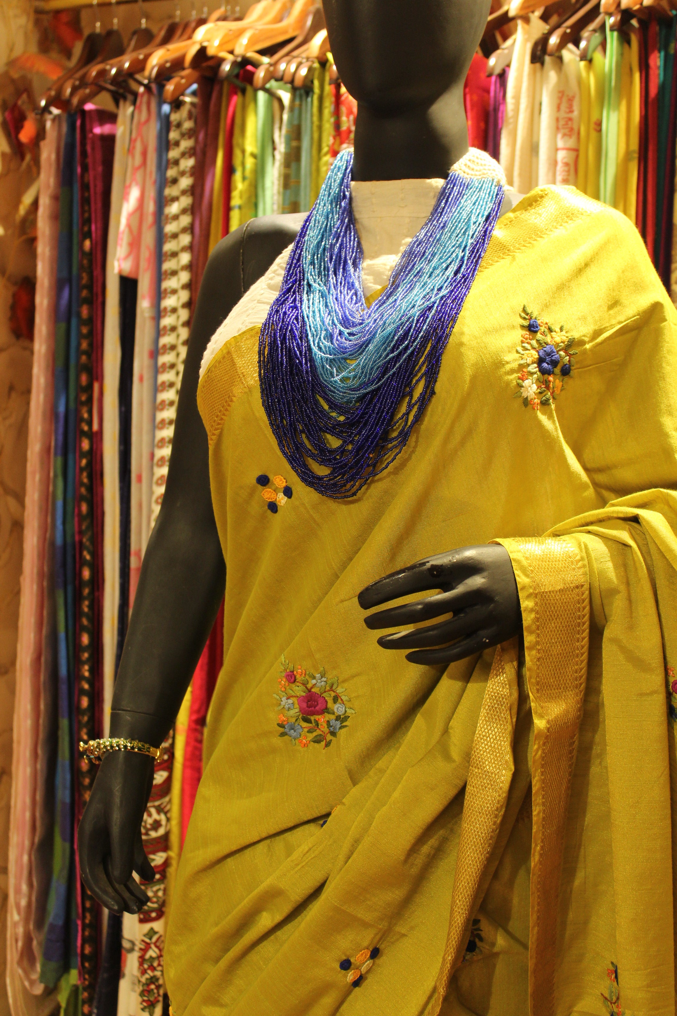 Manipuram Kanjivaram with Bullion Stitch Florals