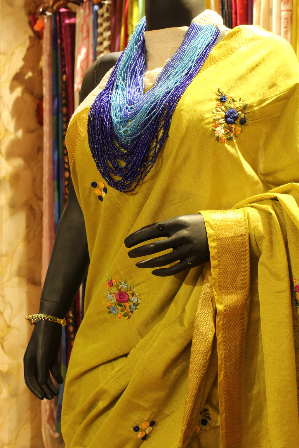 Manipuram Kanjivaram with Bullion Stitch Florals