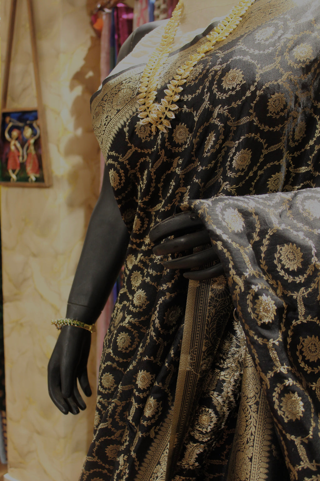 Manipuram Banarasi Silk Saree with Intricate Jal Work
