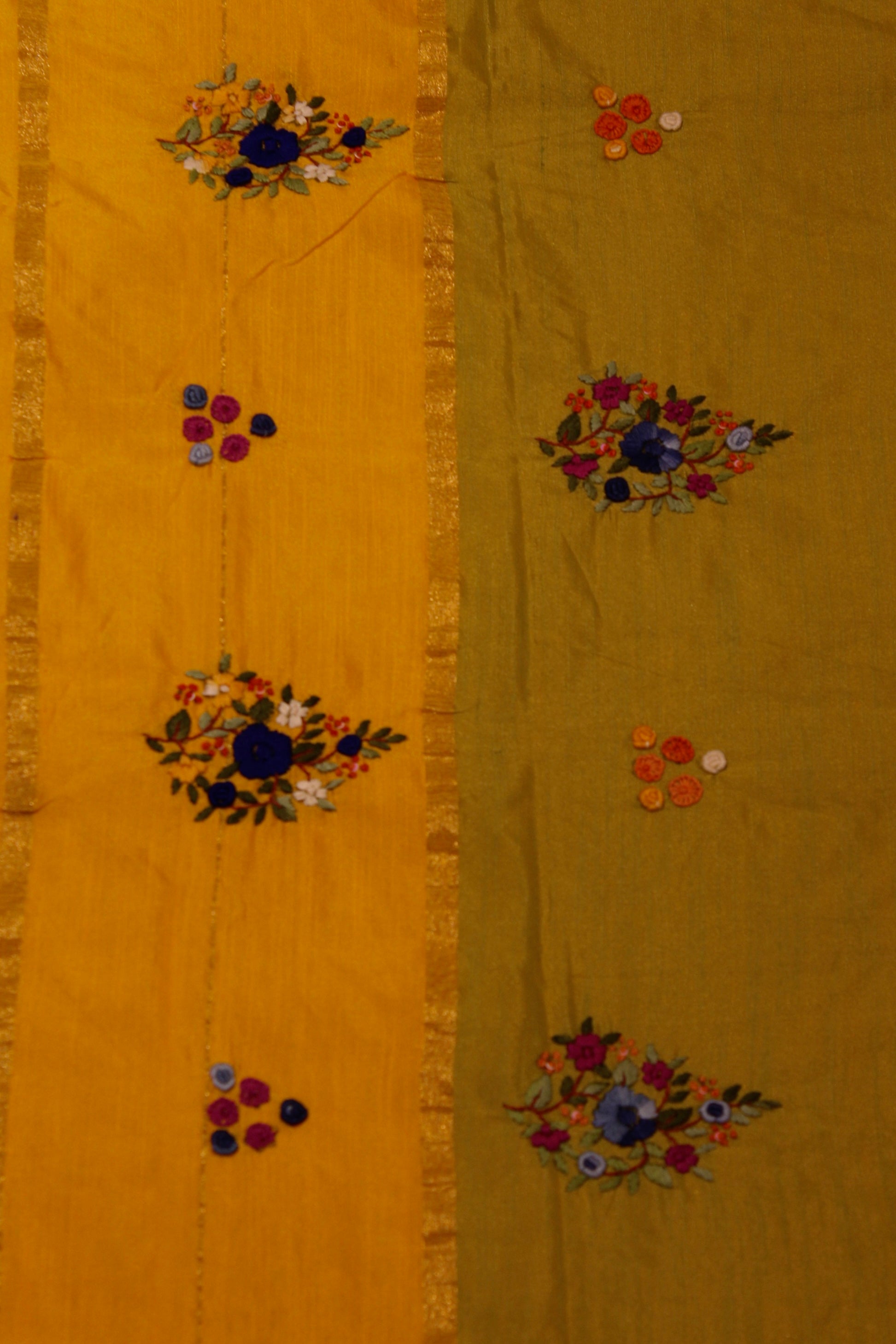 Manipuram Kanjivaram with Bullion Stitch Florals