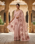 Tissue Silk Saree with Hand Embroidered Thread Work